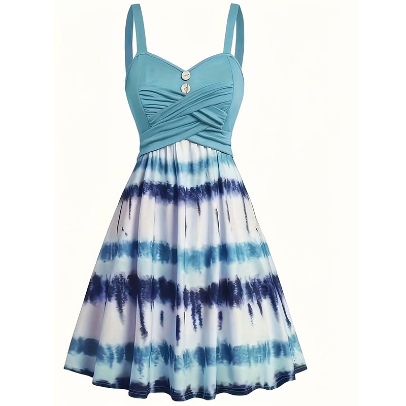 Damen-Tie-Dye-A-Linien-Trägerkleid