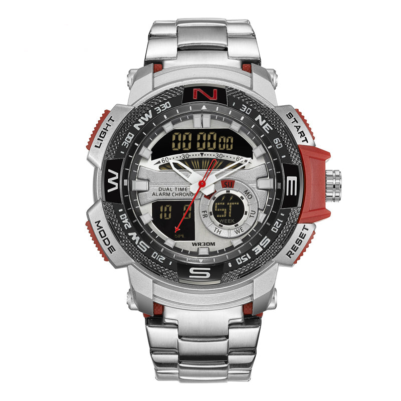Multifunktionale Herren Sportuhr ⌚ Dual-Zeit, Stoppuhr & Wasserdichtes Design