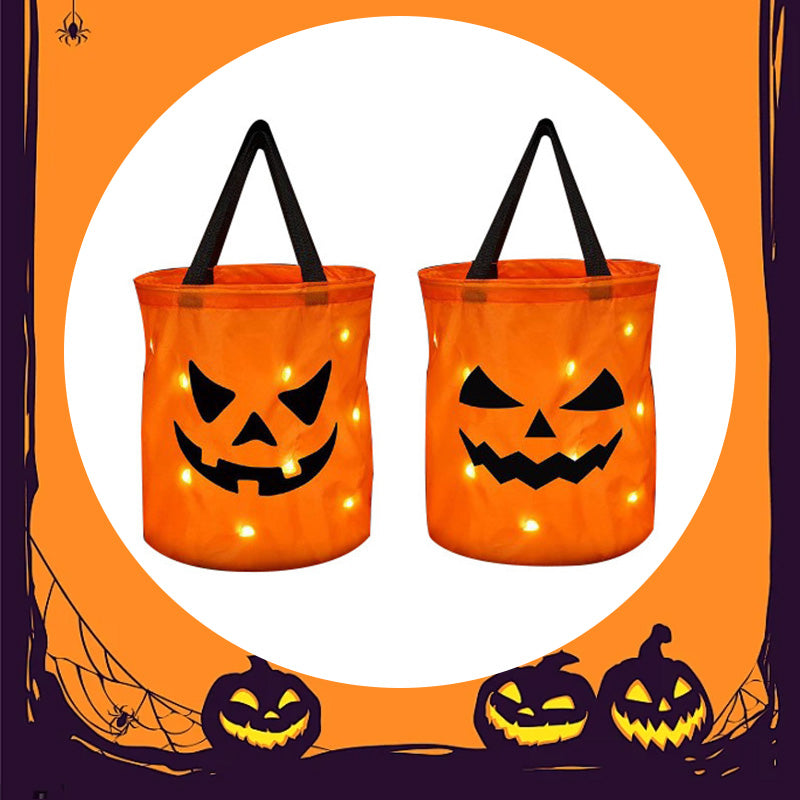 🎃🍬 50% RABATT! Halloween Leuchtende Kürbis-Süßigkeitentasche – Glow-in-the-Dark, weich & geräumig – Perfekt für Trick-or-Treat & Kostümfeste ✨