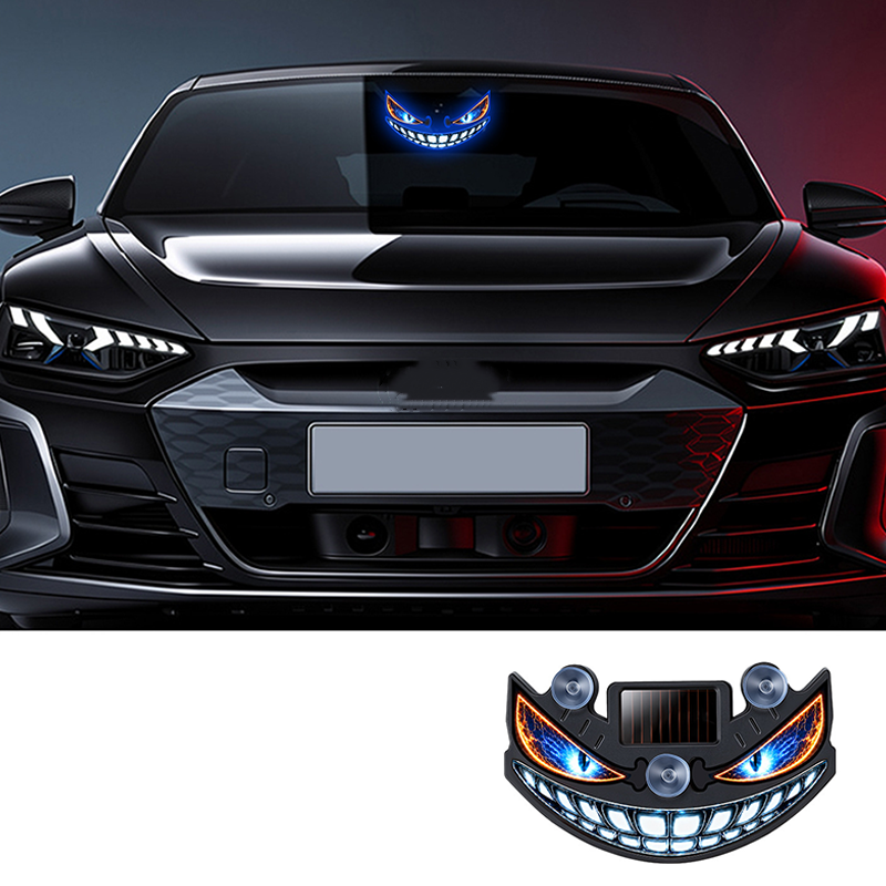 🔥 50% RABATT! 😈 Solar LED Auto-Warnlicht „Teufelssauge“ ✨ Vibrationssensor, USB- & Solar-Aufladung, Universell für PKW & LKW