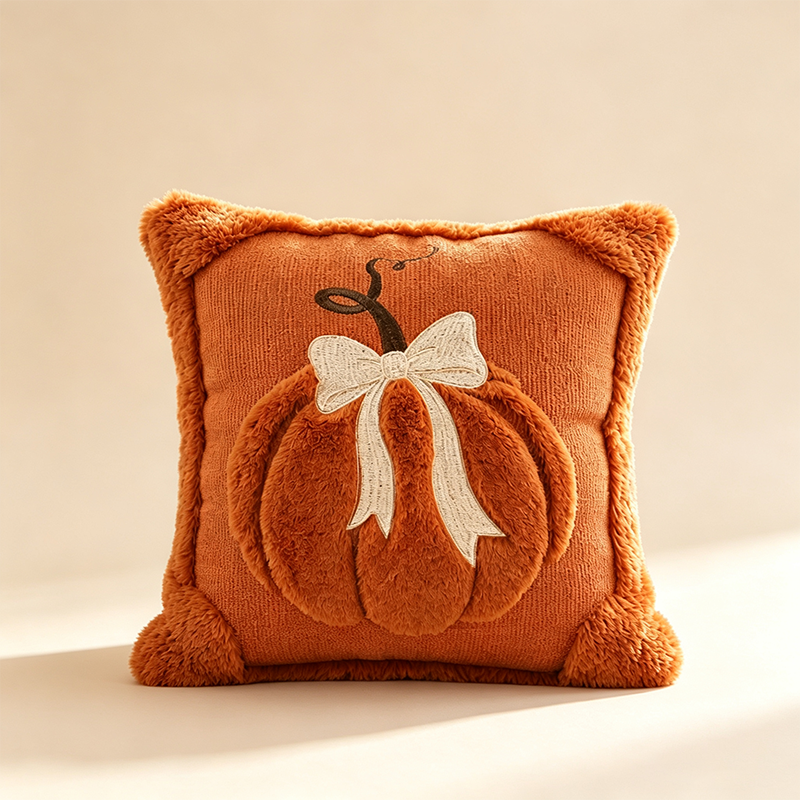 Cozy Pumpkin Throw Pillow Cover