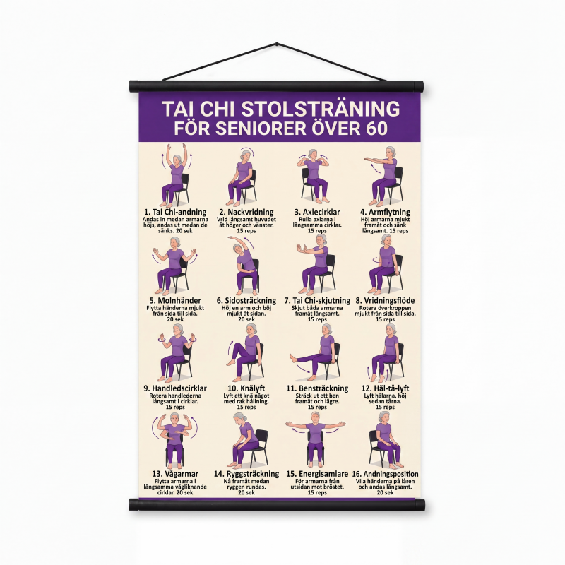 đ§ JETZT 50 % RABATT! đ Tai-Chi-Trainingsposter fĂŒr Senioren â Leicht nachvollziehbare Ăbungen, groĂe Schrift und Illustrationen â Sanfte tĂ€gliche Ăbungen fĂŒr Gleichgewicht und Beweglichkeit đȘ