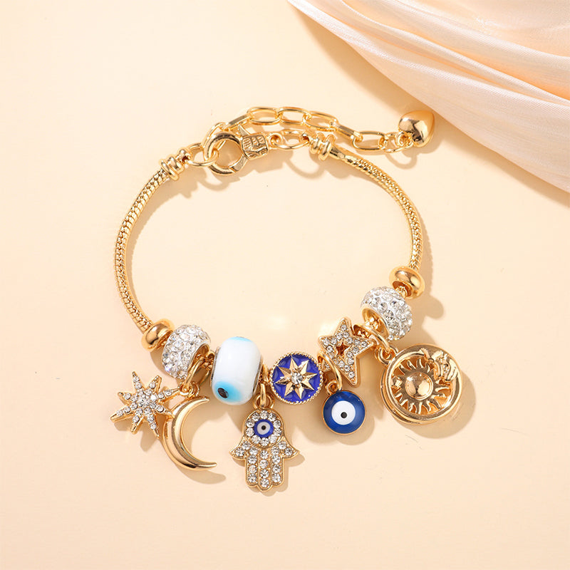 Himmelskörper Sonne Mond Charm-Armband