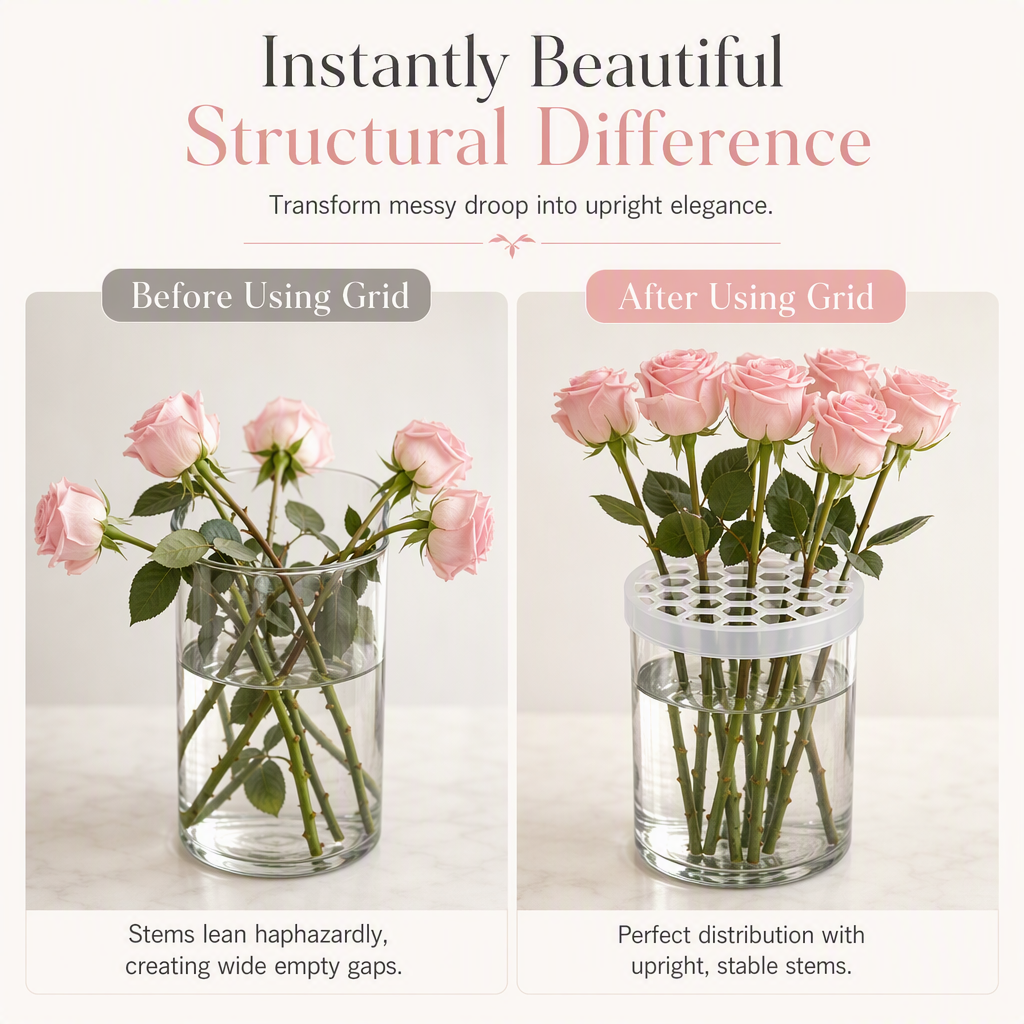 Silikon-Blumensteckgitter für Vasen – Perfekte Blumenarrangements
