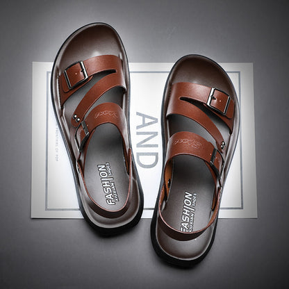 👡 50% RABATT! 🔥 Herren-Strandsandalien aus Leder – Rutschfest & atmungsaktiv – Perfekt für Strand, Alltag oder heiße Tage – echter Lederkomfort ☀️✨