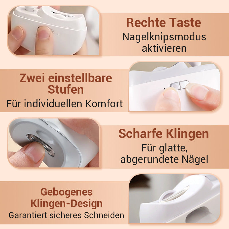 👧  ✨ 3-in-1 Automatischer elektrischer Nagelknipser mit Feilenfunktion【Sicher und bequem】2