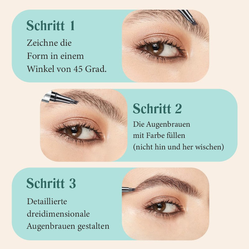 50% RABATT🧡3D-Wasserfester Microblading Augenbrauenstift mit 4-zackiger Spitze