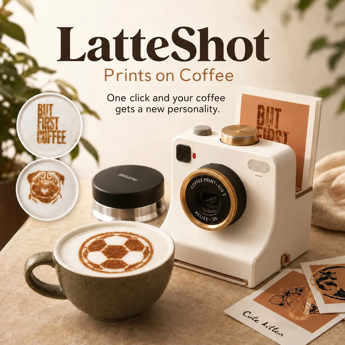 🎃Halloween-Angebot: 50 % Rabatt!🔥Retro-Kaffee-Kunstkamera – Mechanischer Latte-Schablonendrucker