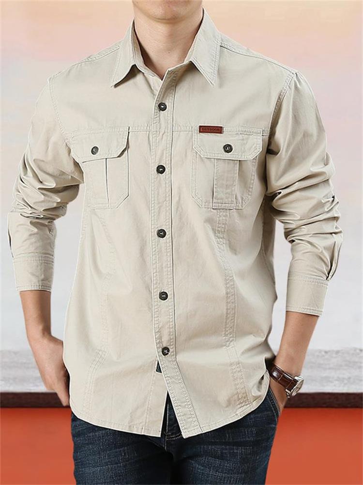 👔50% RABATT! ✨ Lässiges Einfarbiges Herrenhemd aus Baumwolle – Klassischer Schnitt, Atmungsaktiv & Vielseitig Kombinierbar Für Den Täglichen Gebrauch 🍂