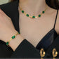 💚💍Smaragd Halskette Ohrringe Armband