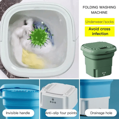 🛁 Mini faltbare Waschmaschine – Kompakt, einfach zu lagern für Wohnungen und schnelle Wäschewäschen