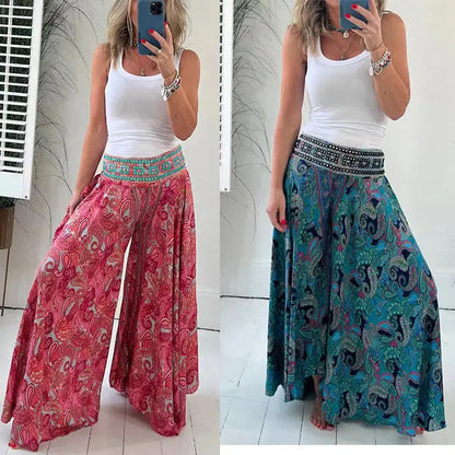 😍Letzter Tag: 50% auf das 2. Kleidungsstück⏳Leichte Hose mit Paisley-Druck & elastischem Bund – Boho-Charme für Freizeit & Reise | Bequem & pflegeleicht