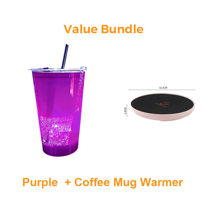 🥤Wasseraktivierter LED-Leuchtbecher mit Strohhalm – Für Partys, Bars & Veranstaltungen✨