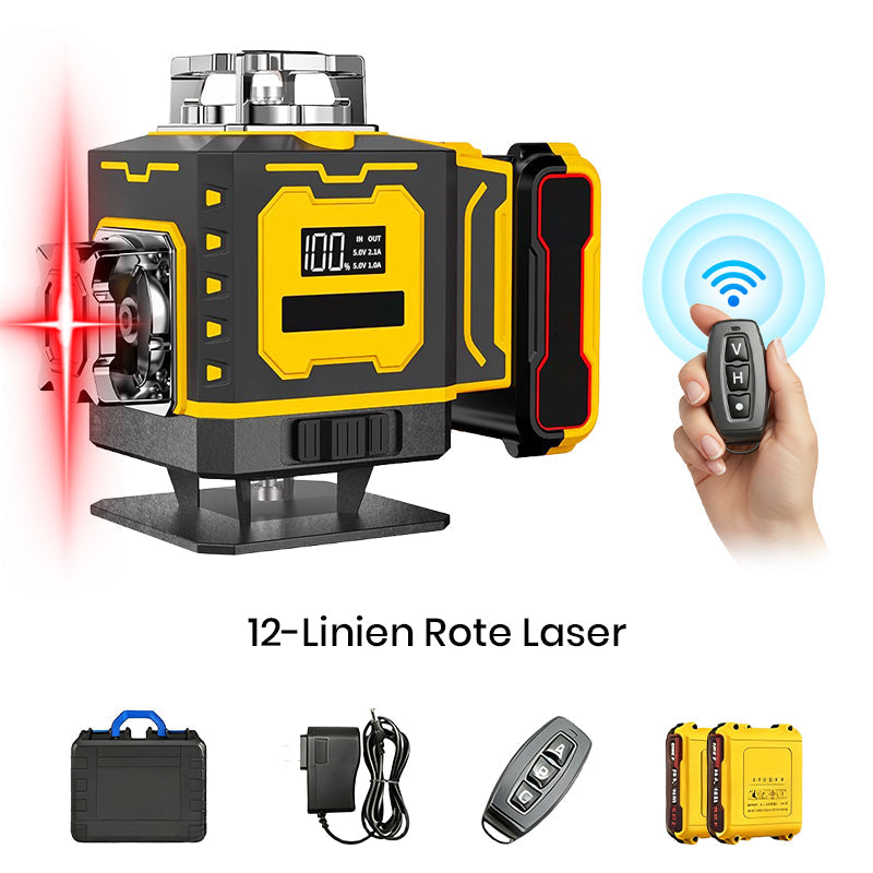 📏 Multifunktions-Laserwasserwaage – Selbstnivellierend, Horizontale & Vertikale Linien & Ideal für Heimwerker 🔧