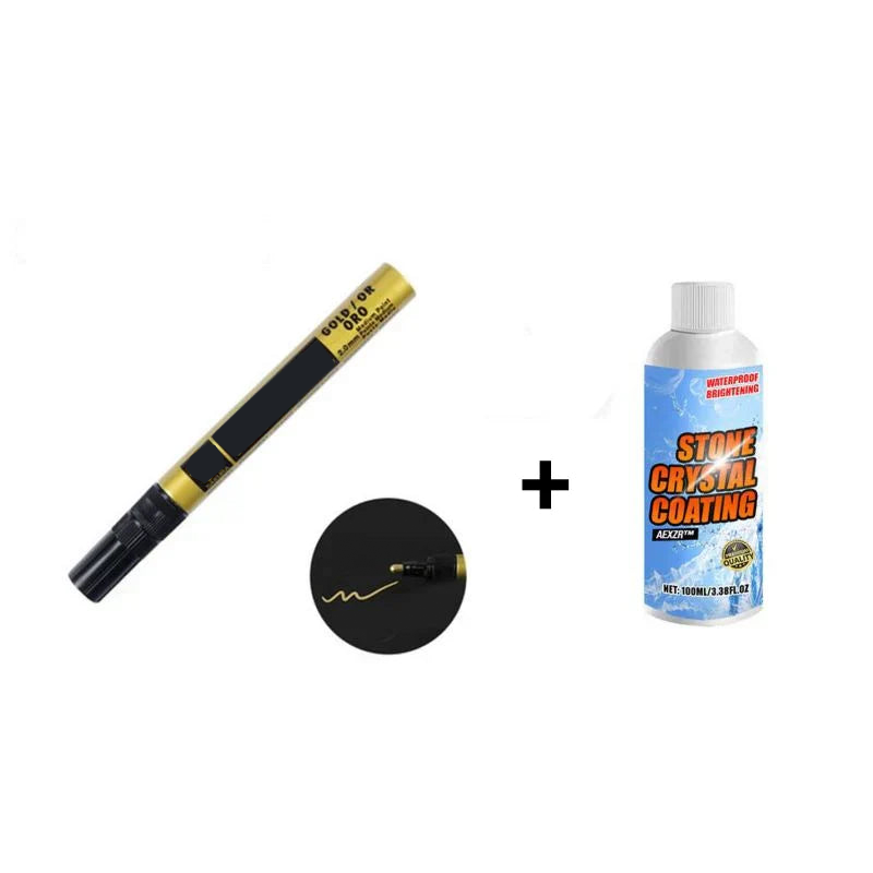 🕯️ Grabstein-Reparaturstift in Gedenken an Verstorbene – Goldene Schrift, die nie verblasst ✨ | Wasserfest & langlebig – geeignet für Granit & Marmor