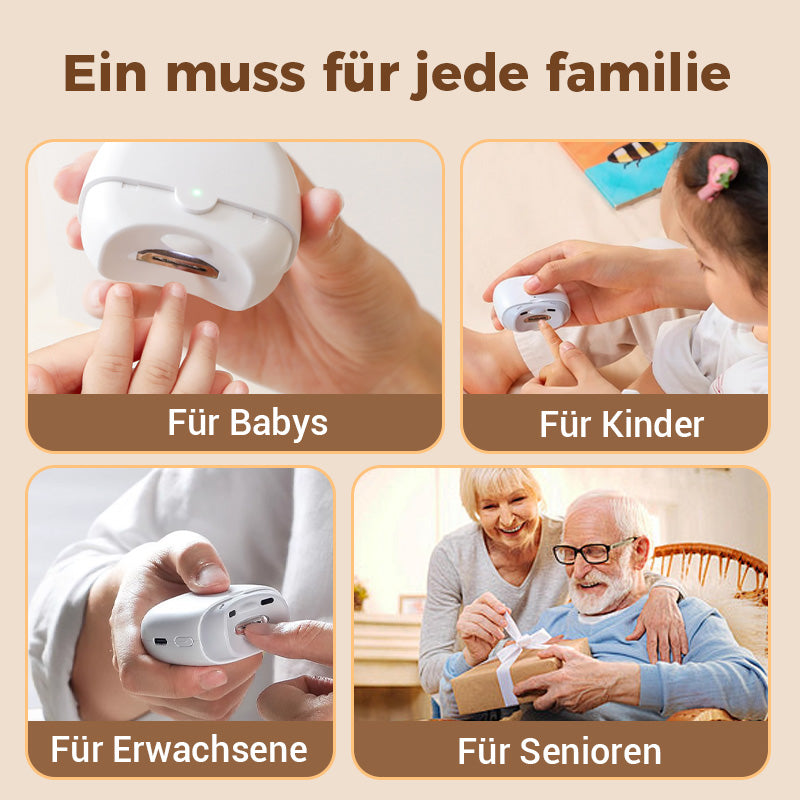 👧  ✨ 3-in-1 Automatischer elektrischer Nagelknipser mit Feilenfunktion【Sicher und bequem】2
