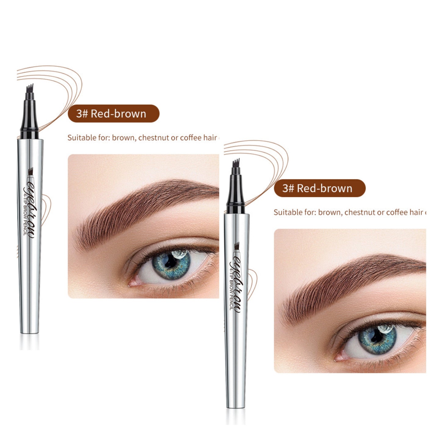 50% RABATT🧡3D-Wasserfester Microblading Augenbrauenstift mit 4-zackiger Spitze