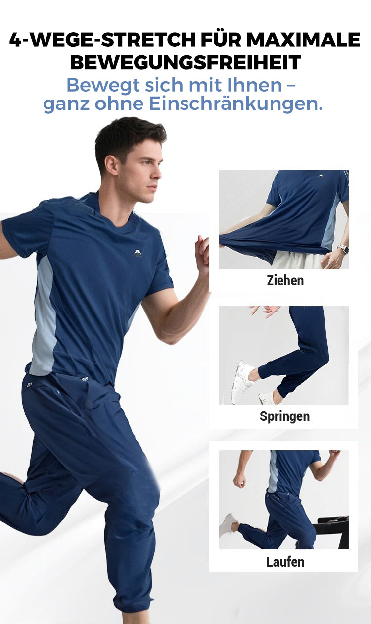 🏆53% RABATT🌀Zweiteiliges Sport-Set für Herren: Kurzarm-T-Shirt & Lange Hose