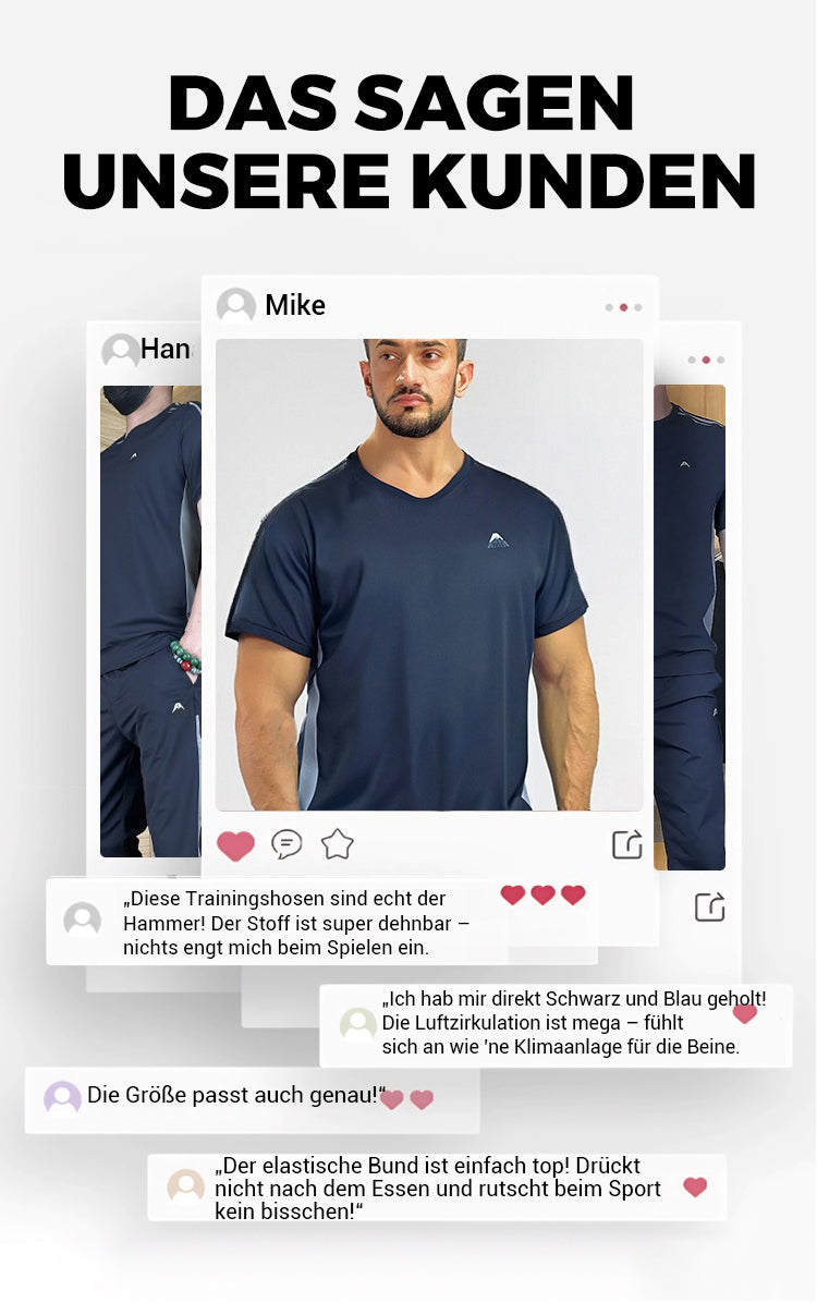 🏆53% RABATT🌀Zweiteiliges Sport-Set für Herren: Kurzarm-T-Shirt & Lange Hose