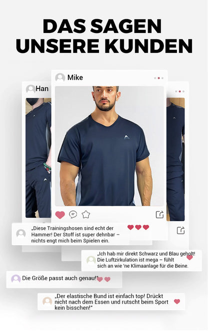 🏆53% RABATT🌀Zweiteiliges Sport-Set für Herren: Kurzarm-T-Shirt & Lange Hose