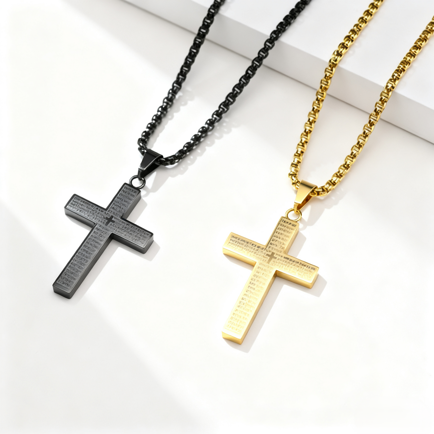 ✝️Lord Gebet Scibble Kreuz Halskette