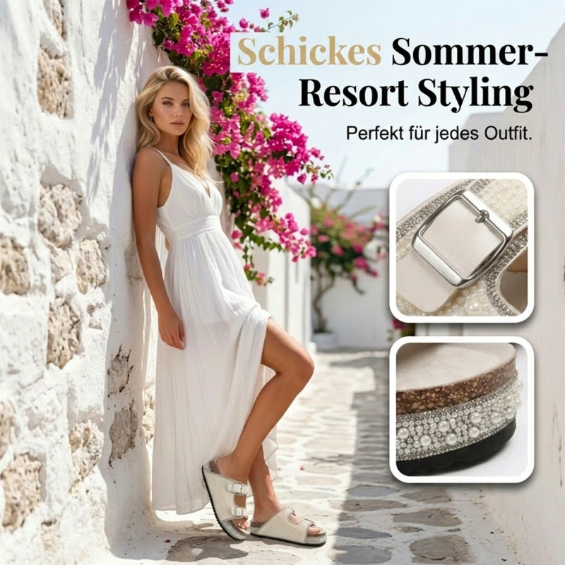 👠Glitzer-Pantoletten für den Sommer: Ergonomisches Fußbett & Brillanter Glanz⭐