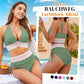 👙 LIMITIERTER 50% RABATT! Patchwork-Bikini 2-teiliges Set, V-Ausschnitt High-Waist Badeanzug für Damen, 2 Farben