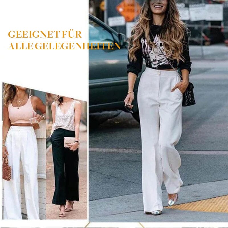 ✨🔥Die mühelos taillierte Hose mit weitem Bein💞