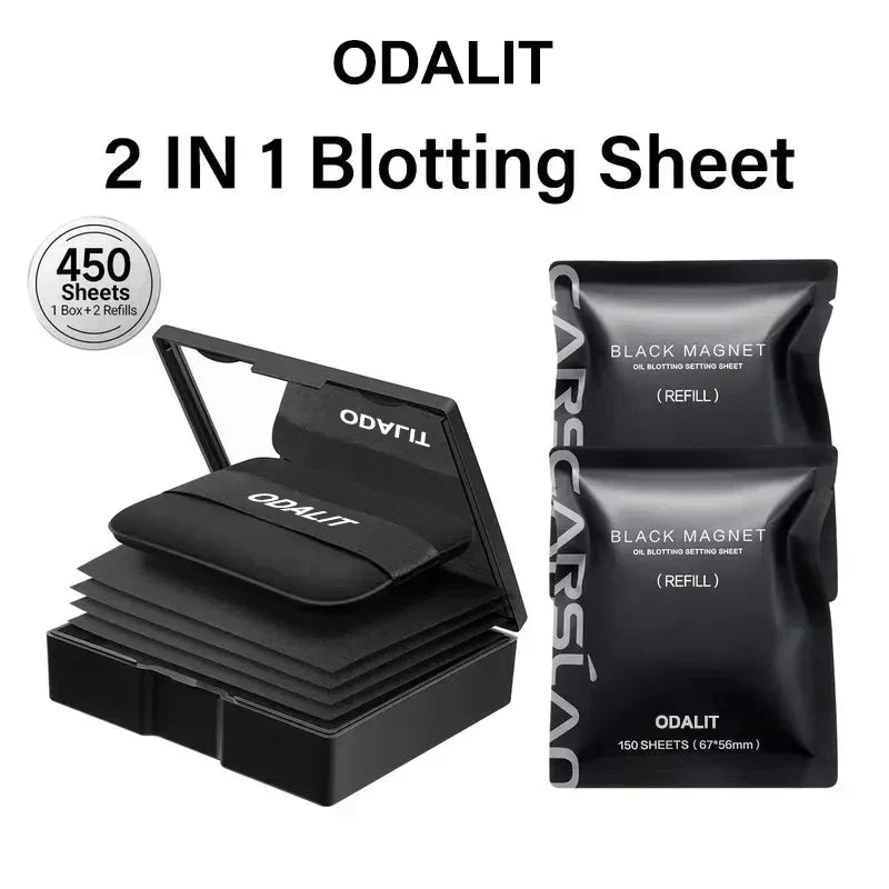 💖1+1 GRATIS✨Schwarzes Magnet-Öl-Blotting-Papier🥇Puder integriert🌿Kontrolliert Hautfettigkeit