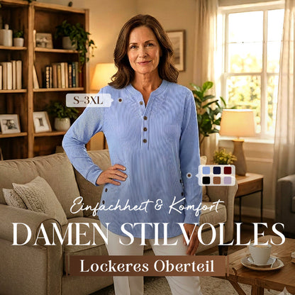 👔 50 % RABATT !!✨Damen Cordbluse mit Henley-Ausschnitt——Ihr Allrounder für jeden Anlass