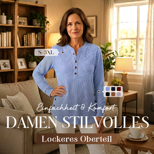 👔 50 % RABATT !!✨Damen Cordbluse mit Henley-Ausschnitt——Ihr Allrounder für jeden Anlass