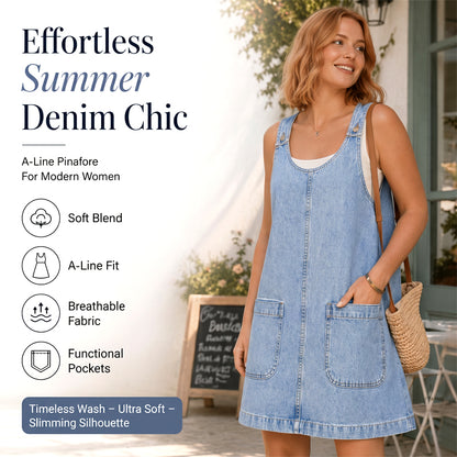 🔥 NEU + 50% RABATT + 50.000+ verkauft ⌛Neue Angebote-Lässiges Jeans-Trägerkleid für Damen