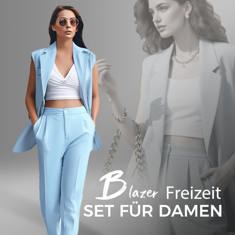👔💖 50% RABATT! Stilvolles Set aus ärmellosem Blazer und hoch taillierter Hose für Damen – Modern, elegant & perfekt für Büro oder festliche Anlässe ✨
