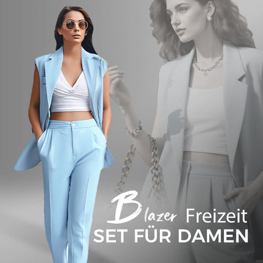 👔💖 50% RABATT! Stilvolles Set aus ärmellosem Blazer und hoch taillierter Hose für Damen – Modern, elegant & perfekt für Büro oder festliche Anlässe ✨