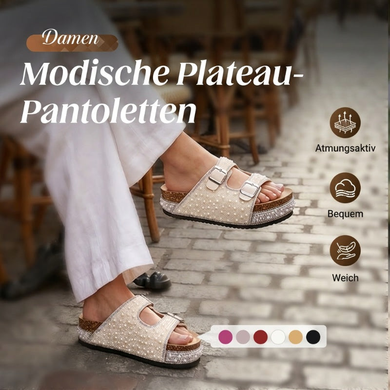👠Glitzer-Pantoletten für den Sommer: Ergonomisches Fußbett & Brillanter Glanz⭐