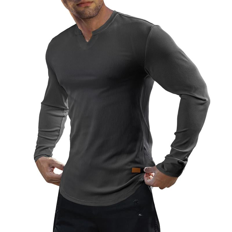 🏋️ Herren Fitness-Langarmshirt – Halbeng, elastisch, gestreift & atmungsaktiv, für Basketball, Laufen & Training, S–3XL✨