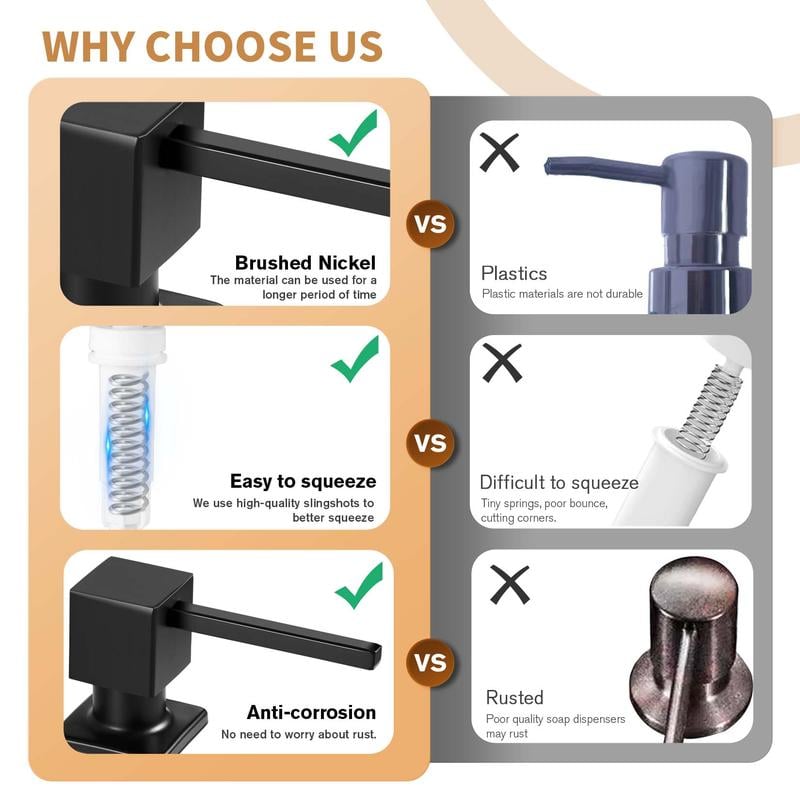 ✨ JETZT 50 % RABATT! !✨🧴 Edelstahl-Seifenspender für Spülbecken – mit verlängertem Silikonschlauch & praktischer Pumpe, ideal für Küche & Bad 🚰