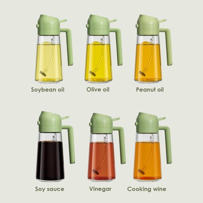 🍾🍾Unverzichtbar für jeden Haushalt✨💕2-in-1-Sprühflasche und Ölspender aus Glas