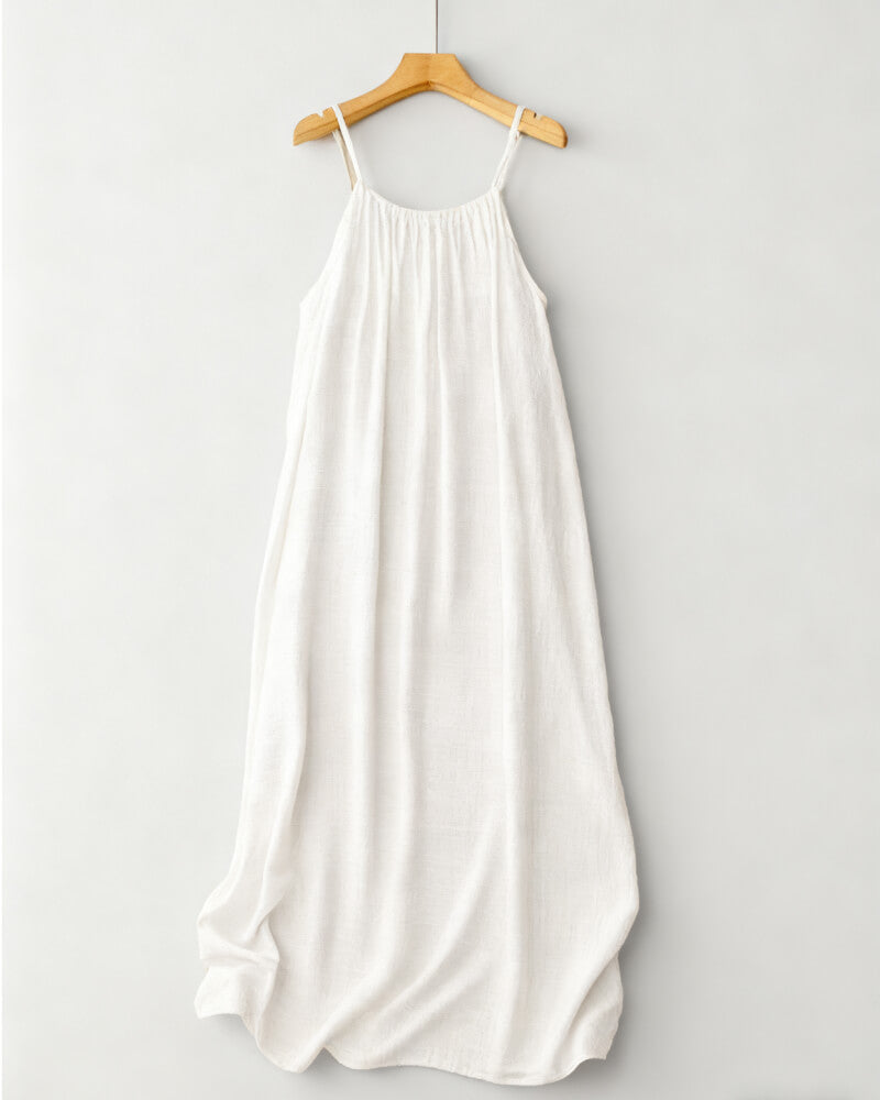 👗 58% RABATT! 💃 Einfarbiges Rückenfreies Cami-Kleid für Damen – Leicht, Luftiger Schnitt & Perfekt Für Den Sommer ☀️