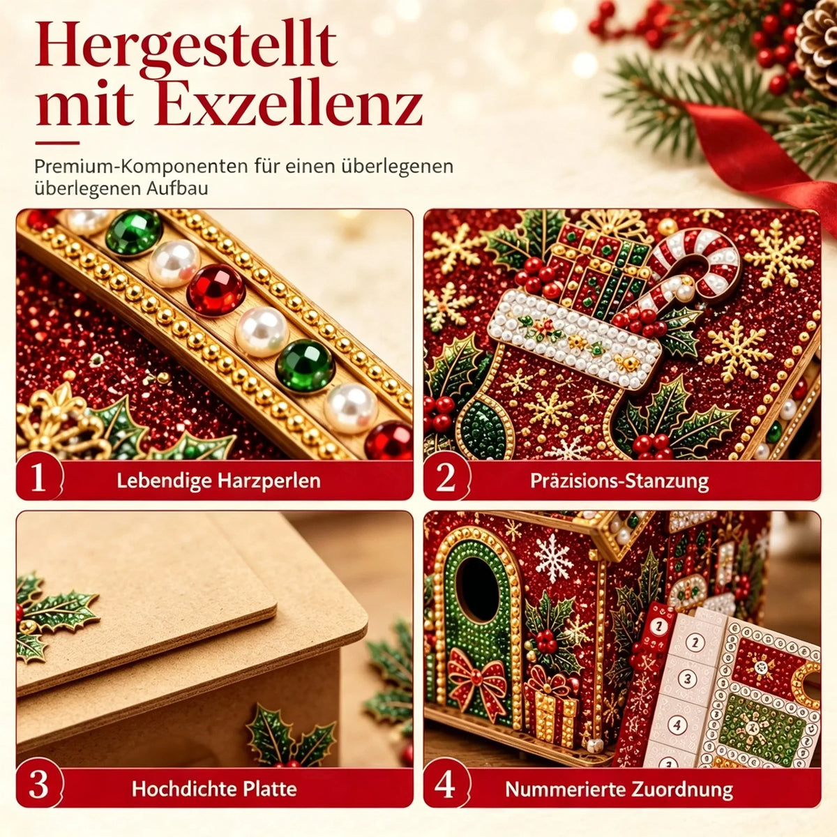 🎄🎁Früher Weihnachtssale – 50% RABATT3D💥🔥DIY Perlenkunst Weihnachtsmal-Set