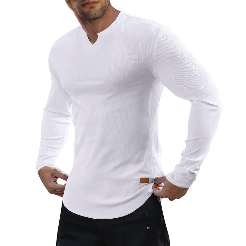 🏋️ Herren Fitness-Langarmshirt – Halbeng, elastisch, gestreift & atmungsaktiv, für Basketball, Laufen & Training, S–3XL✨