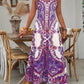 ⌛🔥Limited Edition 2026🎁 Retro-Print V-Ausschnitt Trägerloses Maxikleid für Damen
