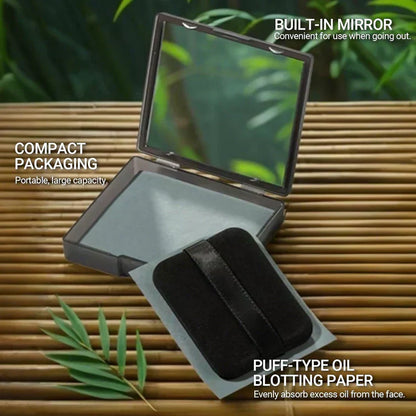 💖1+1 GRATIS✨Schwarzes Magnet-Öl-Blotting-Papier🥇Puder integriert🌿Kontrolliert Hautfettigkeit