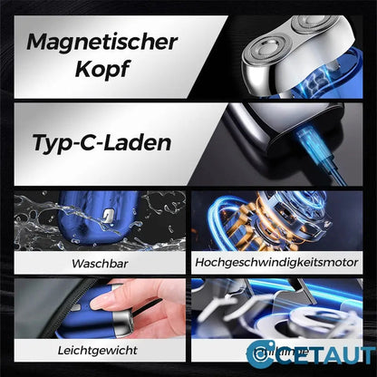 🔥 💦 Scharfer, bartloser, wasserdichter, tragbarer, schnell aufladbarer USB-Rasierer für Herren