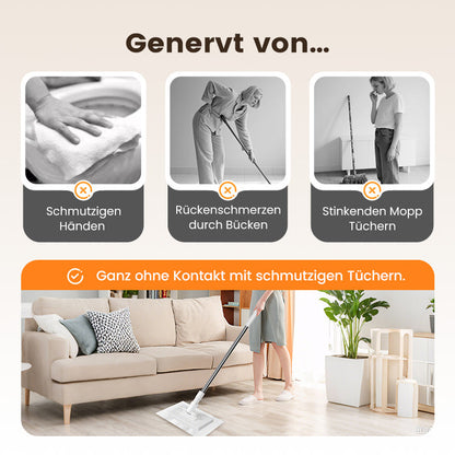 🧹✨ Einweg-Staubmopp mit 4 wiederverwendbaren Bezügen – Praktisch und effektiv 💥🌟