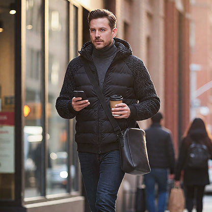 🔥Gepolsterte Windjacke mit Kapuze für Herren