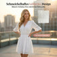 Schickes Kleid mit V-Ausschnitt und Spitzenausschnitten