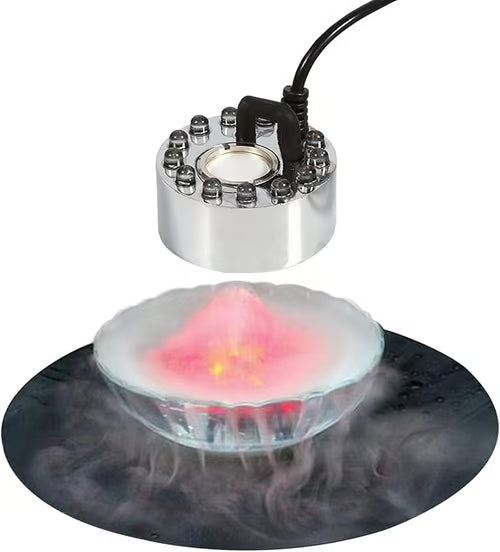 💨 JETZT 50 % RABATT! ⚡ Ultraschall-Nebelmaschine mit 12 LEDs – Erzeugt kühlen Nebel und farbiges Licht – Ideal für Luftbefeuchter, Springbrunnen oder Halloween-Dekoration – läuft leise im Wasser 💧✨