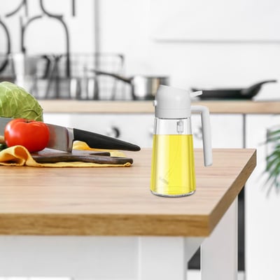 🍾🍾Unverzichtbar für jeden Haushalt✨💕2-in-1-Sprühflasche und Ölspender aus Glas