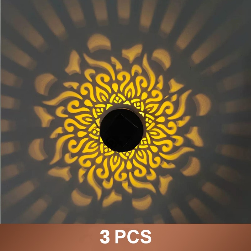🌞  🌀 Solar Mandala Light – Stunning Pattern Projection, 2-in-1 Floor & Wall Design & IP65 Waterproof Auto On/Off 🌿